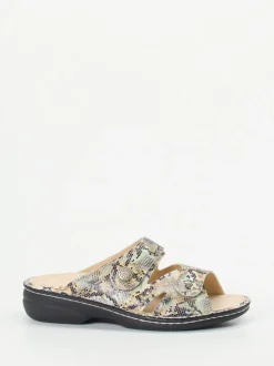 Finn Comfort – Komfort-Pantolette aus geprägtem Leder multicolor
