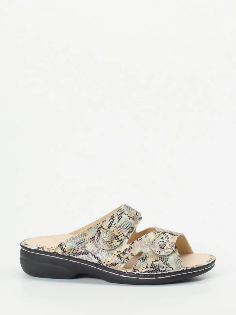 Finn Comfort – Komfort-Pantolette aus geprägtem Leder multicolor