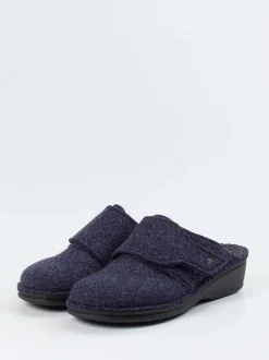 Finn Comfort – Komfort-Pantoffel aus Wollfilz Dunkelblau