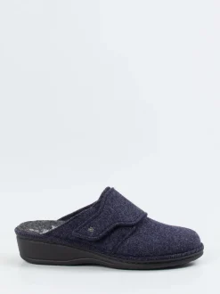 Finn Comfort – Komfort-Pantoffel aus Wollfilz Dunkelblau