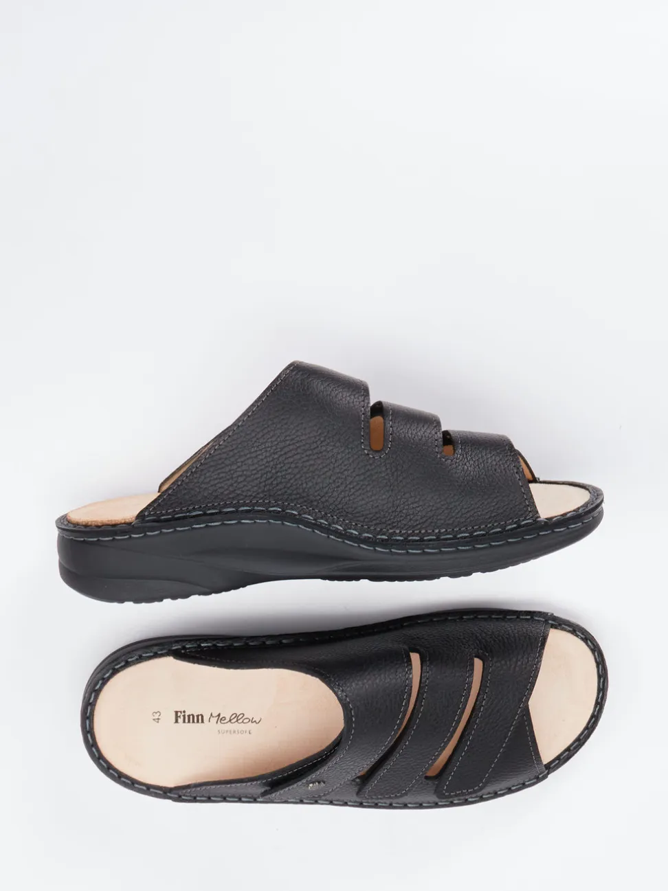Finn Comfort – Komfort-Pantolette aus Kalbleder schwarz
