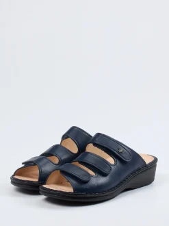 Finn Comfort – Komfort-Pantolette aus Kalbleder dunkelblau