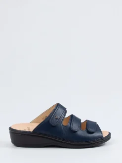Finn Comfort – Komfort-Pantolette aus Kalbleder dunkelblau