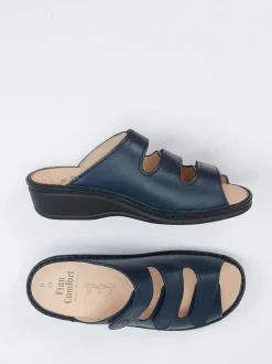 Finn Comfort – Komfort-Pantolette aus Kalbleder dunkelblau