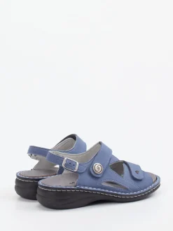 Finn Comfort – Komfortsandale aus veganem Kunstleder blau