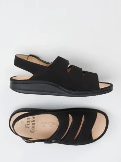 Finn Comfort – Komfort-Sandalen aus Nubukleder schwarz
