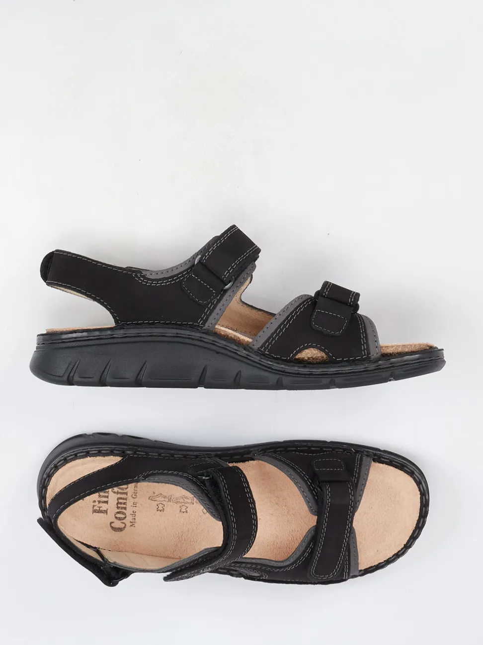 Finn Comfort – Komfortsandalen aus Nubukleder schwarz