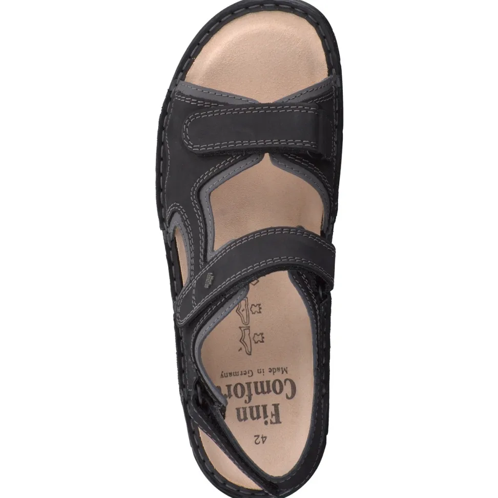 Finn Comfort – Komfortsandalen aus Nubukleder schwarz