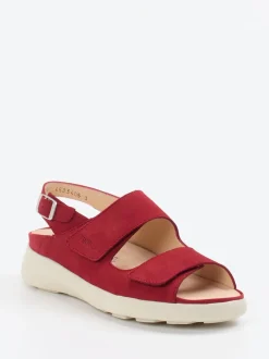 Finn Comfort – Komfortsandale aus Nubukleder Dunkelrot