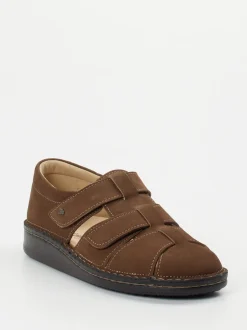 Finn Comfort – Komfortsandale aus Nubukleder braun