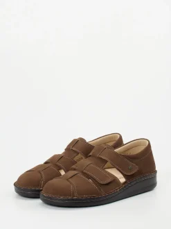 Finn Comfort – Komfortsandale aus Nubukleder braun