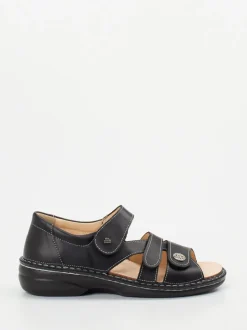 Finn Comfort – Komfortsandale aus Kalbleder Schwarz