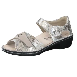 Finn Comfort – Komfortsandalen aus geprägtem Leder beige