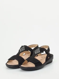 Finn Comfort – Komfortsandalen aus Nubukleder schwarz