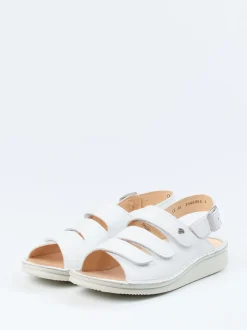 Finn Comfort – Komfortsandalen aus Kalbleder weiß