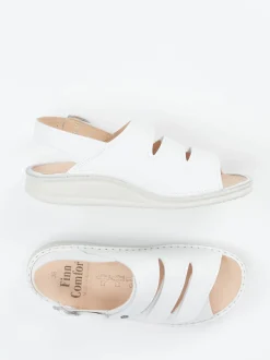 Finn Comfort – Komfortsandalen aus Kalbleder weiß