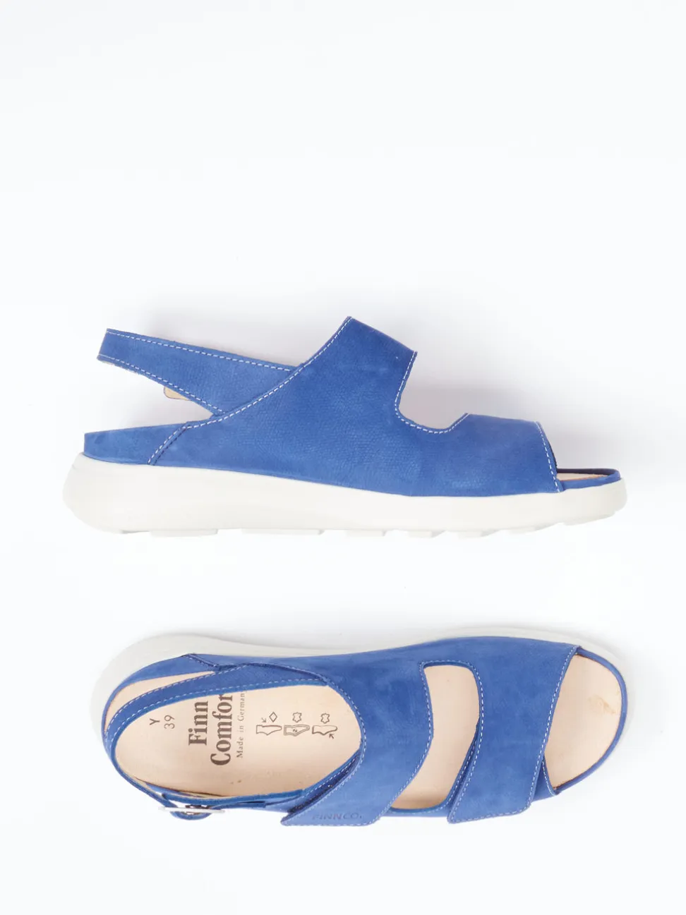 Finn Comfort – Komfortsandalen aus Nubukleder Blau