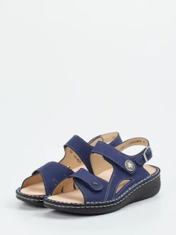 Finn Comfort – Komfortsandale aus Nubukleder Marineblau
