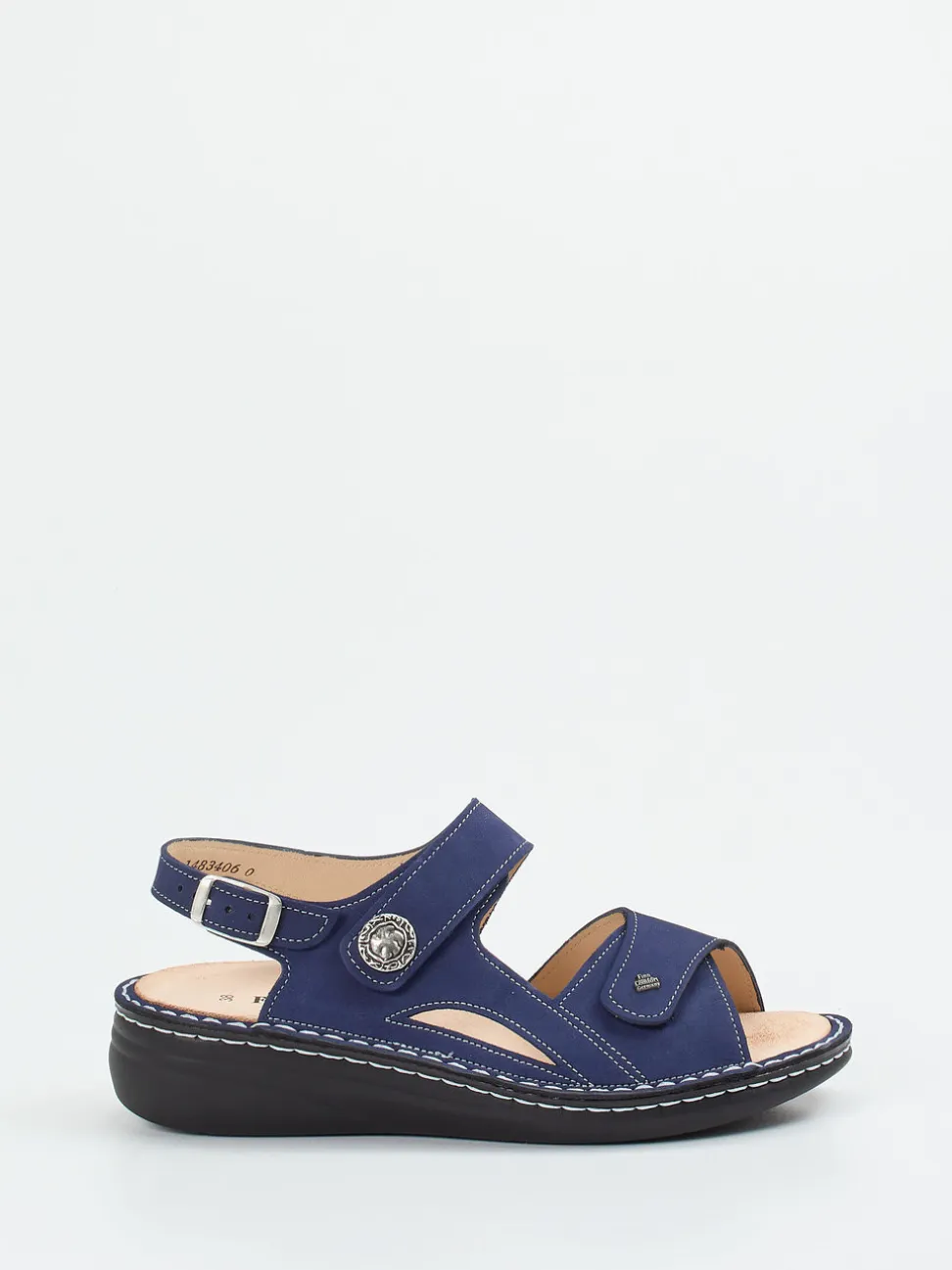 Finn Comfort – Komfortsandale aus Nubukleder Marineblau
