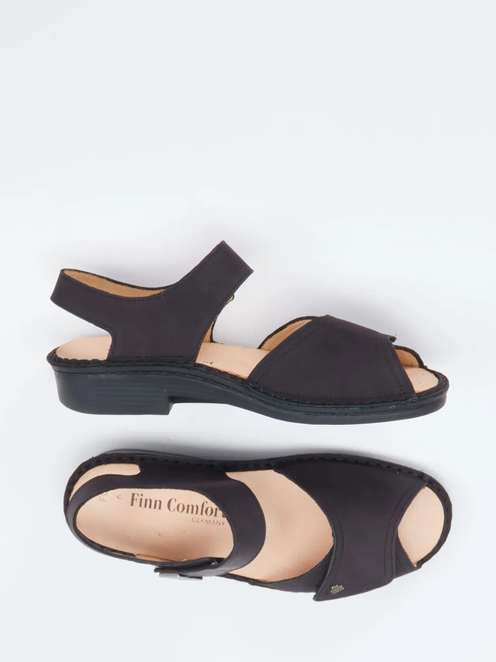Finn Comfort – Komfortsandalen aus Nubukleder schwarz