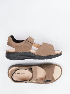 Finn Comfort – Komfortsandalen aus Nubukleder Taupe