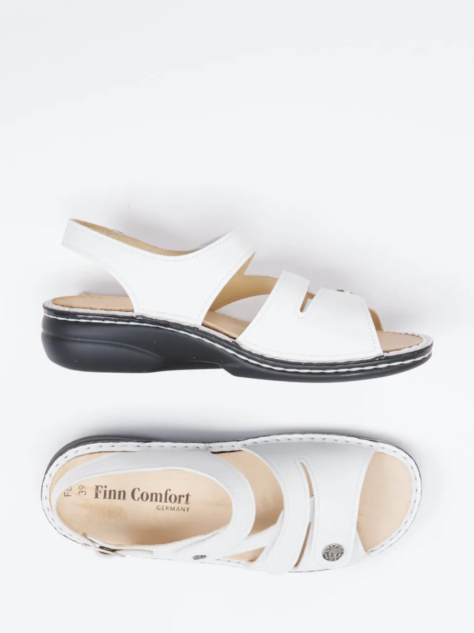 Finn Comfort – Komfortsandalen aus Kalbleder Weiß