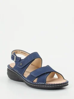 Finn Comfort – Komfortsandale aus Nubukleder Marineblau