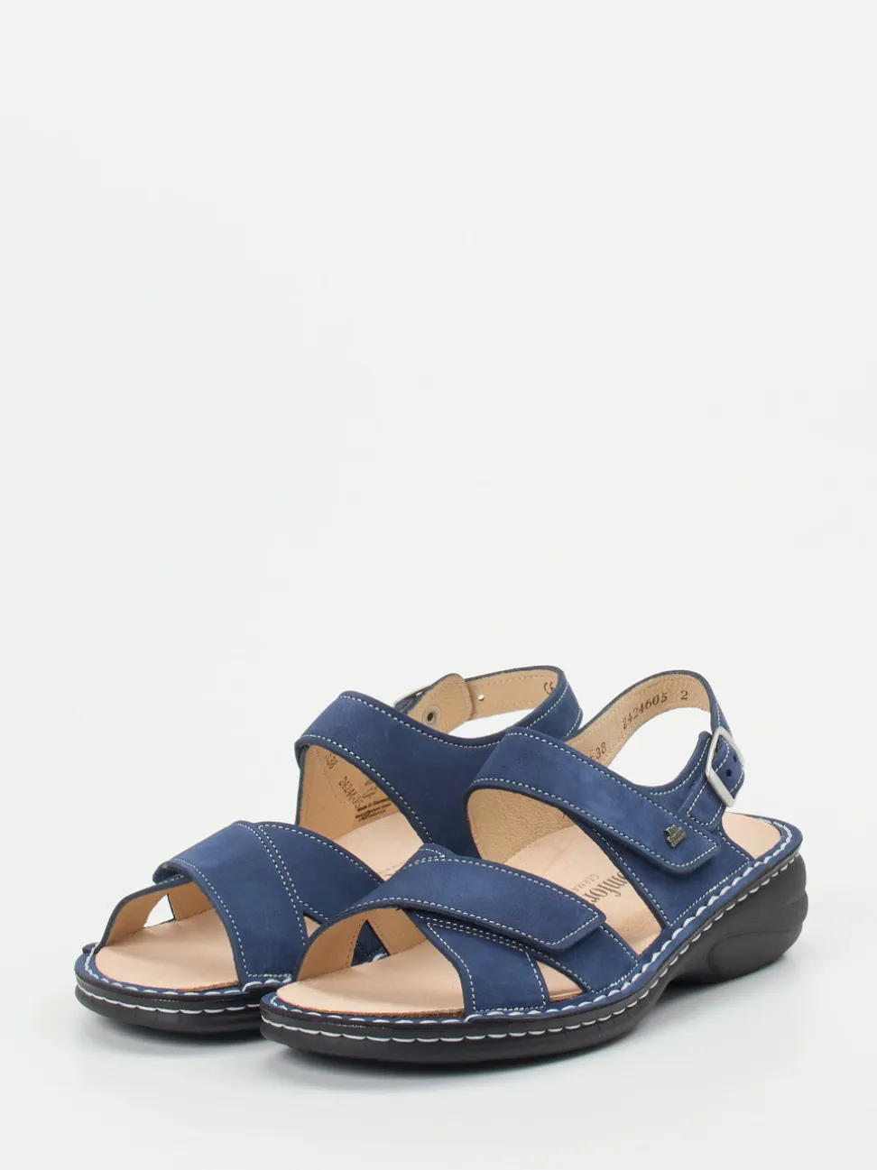 Finn Comfort – Komfortsandale aus Nubukleder Marineblau