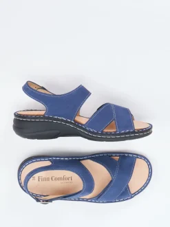 Finn Comfort – Komfortsandale aus Nubukleder Marineblau