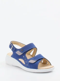Finn Comfort – Komfortsandale aus Nubukleder blau