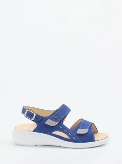 Finn Comfort – Komfortsandale aus Nubukleder blau