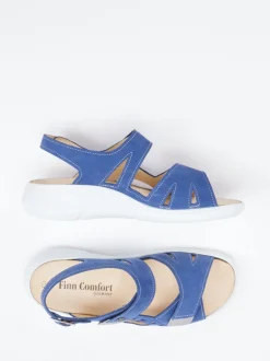 Finn Comfort – Komfortsandale aus Nubukleder blau