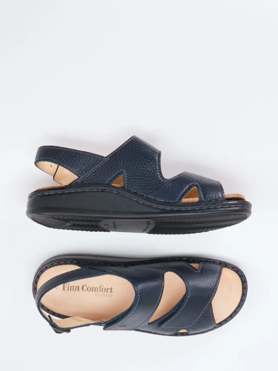 Finn Comfort – Komfortsandalen aus Fettleder Dunkelblau