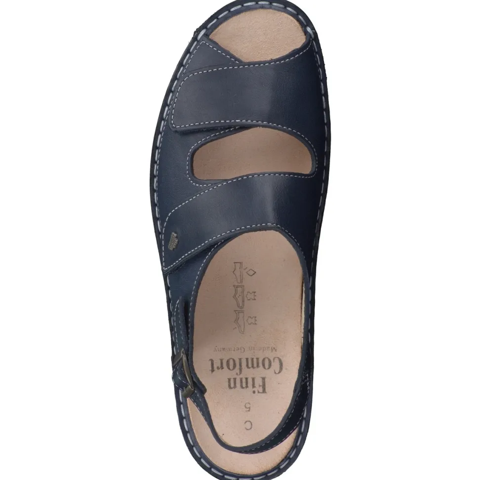 Finn Comfort – Komfortsandalen aus Kalbleder Dunkelblau