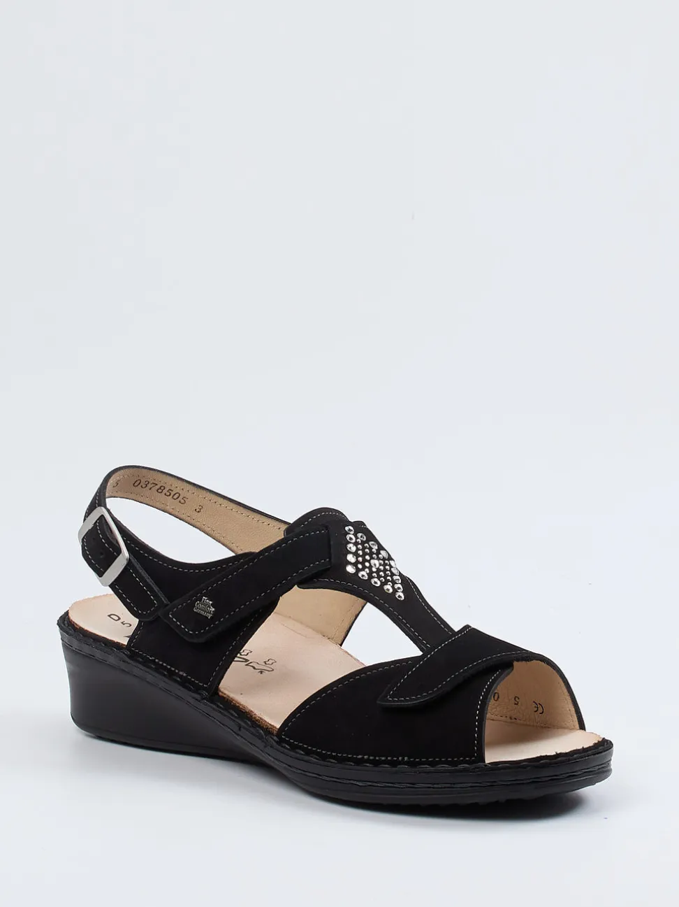 Finn Comfort – Komfortsandale aus Nubukleder schwarz