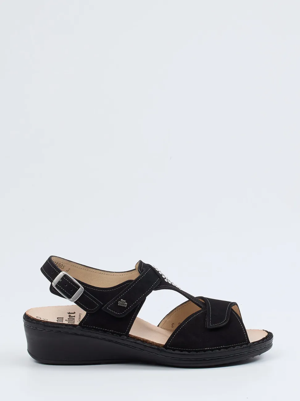 Finn Comfort – Komfortsandale aus Nubukleder schwarz