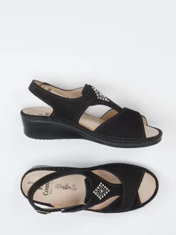 Finn Comfort – Komfortsandale aus Nubukleder schwarz