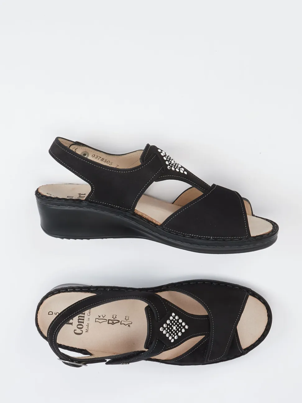 Finn Comfort – Komfortsandale aus Nubukleder schwarz
