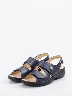 Finn Comfort – Komfortsandale aus Kalbleder Dunkelblau