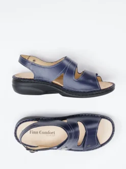 Finn Comfort – Komfortsandale aus Kalbleder Dunkelblau