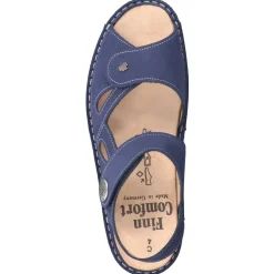 Finn Comfort – Komfortsandale aus Nubukleder Marineblau