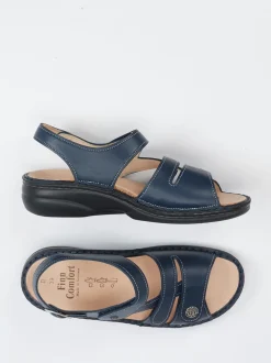 Finn Comfort – Komfortsandalen aus Kalbleder Dunkelblau