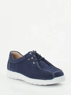 Finn Comfort – Komfort-Schnürschuh aus Veloursleder Marine