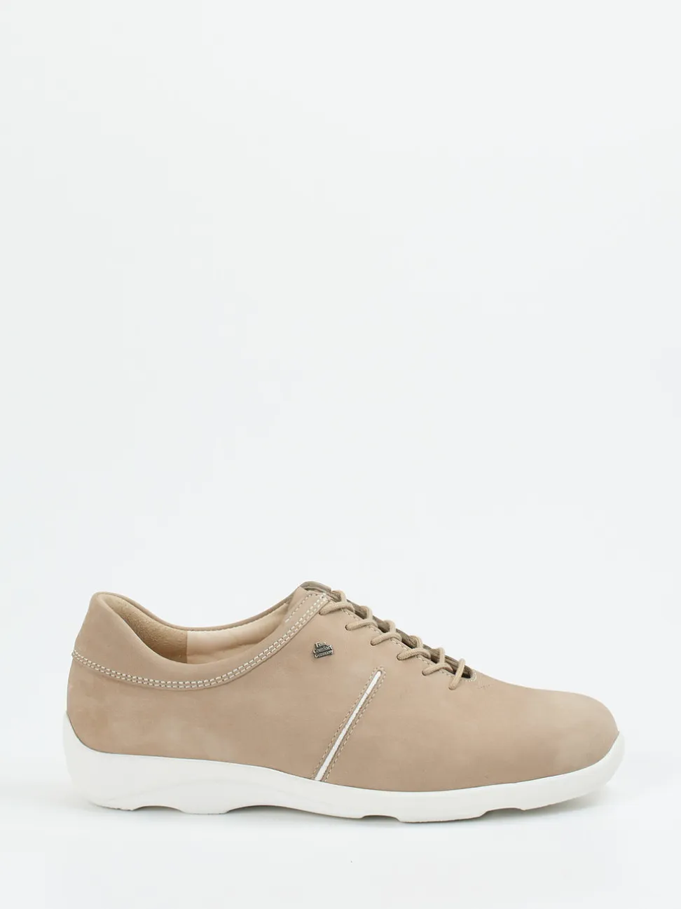Finn Comfort – Komfort-Schnürschuh aus Nubukleder Beige