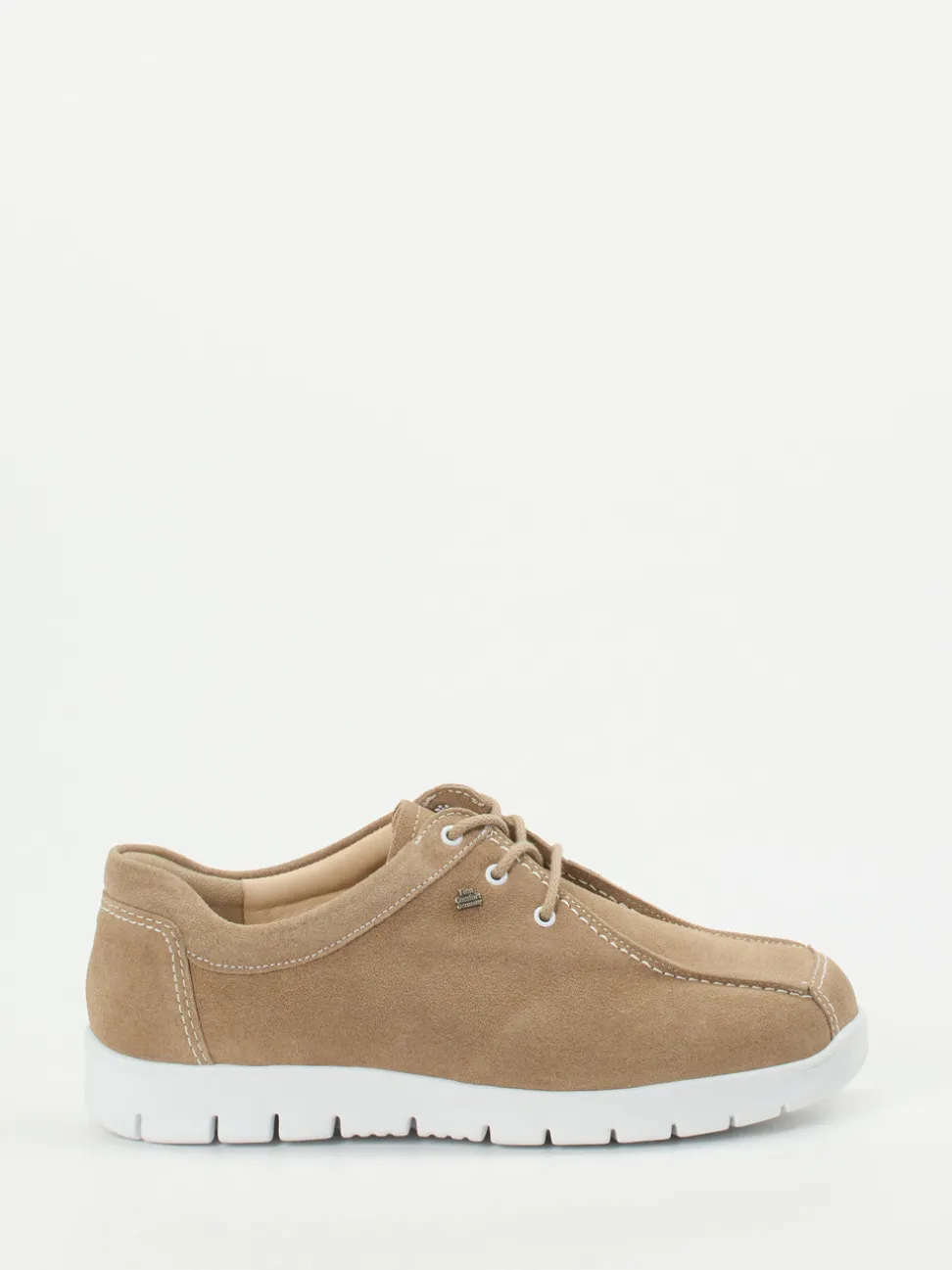 Finn Comfort – Komfort-Schnürschuh aus Veloursleder beige