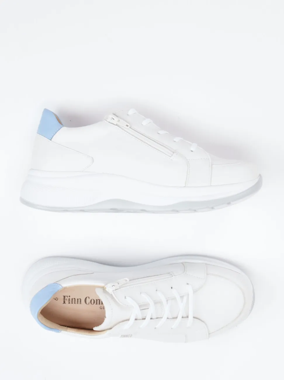 Finn Comfort – Komfort-Sneaker aus Kalbleder Offwhite