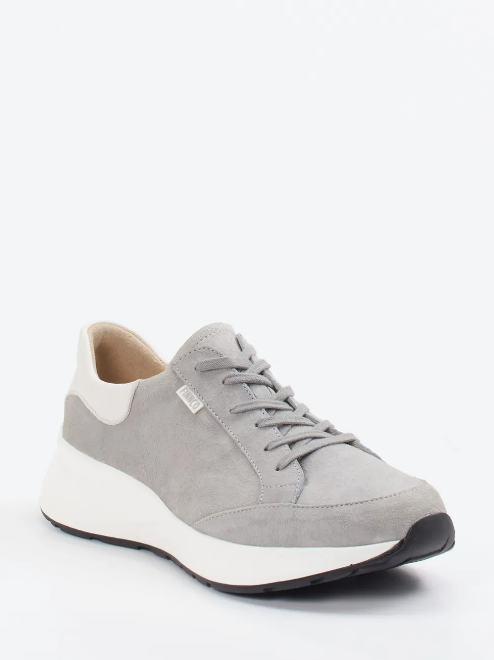 Finn Comfort – Komfort-Sneaker aus Veloursleder hellgrau