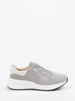 Finn Comfort – Komfort-Sneaker aus Veloursleder hellgrau