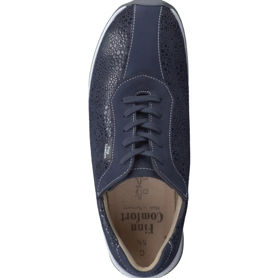 Finn Comfort – Komfort-Sneaker aus Nubukleder Dunkelblau