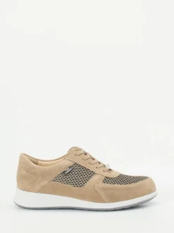 Finn Comfort – Komfort-Sneaker aus Veloursleder beige